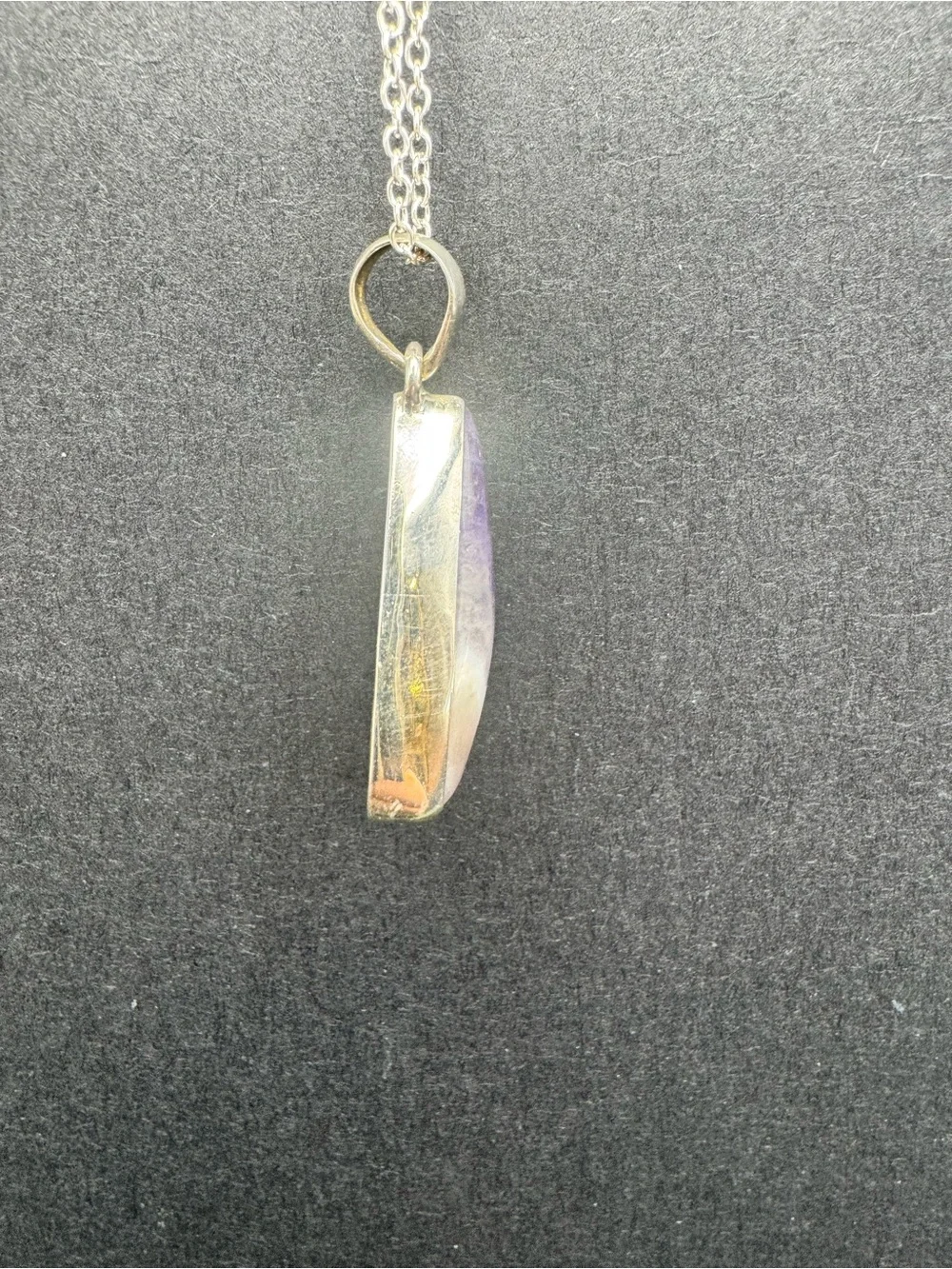 Chevron Amethyst Pendant 925 Silver
